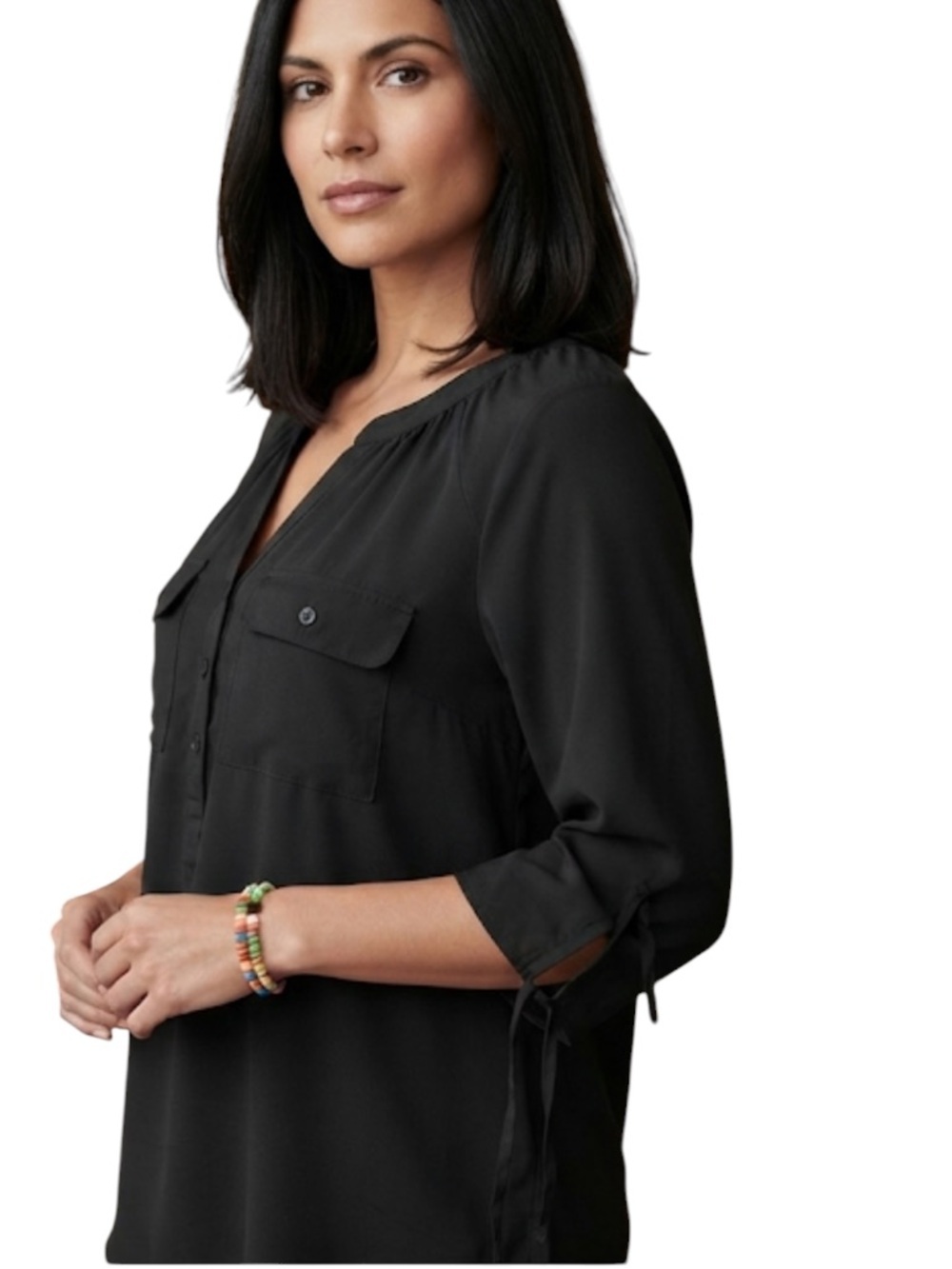 NEW york & Company Women's black  blouse size S in excellent condition